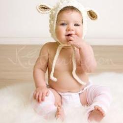 Little Lamb Hat For Him (Organic Wool in Cream)